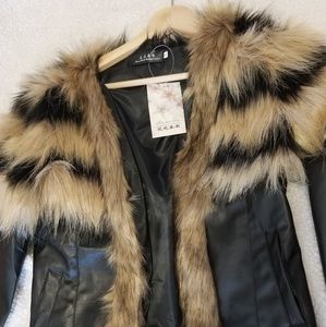 Faux Fur Leather Jacket
